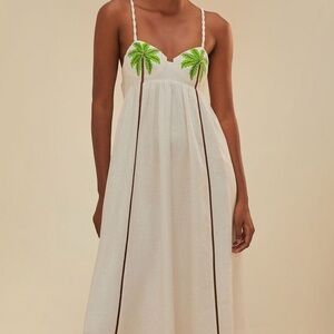 White Dress with Palm Tree design
